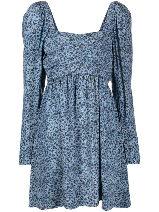 Daisy-Print Crepe Minidress