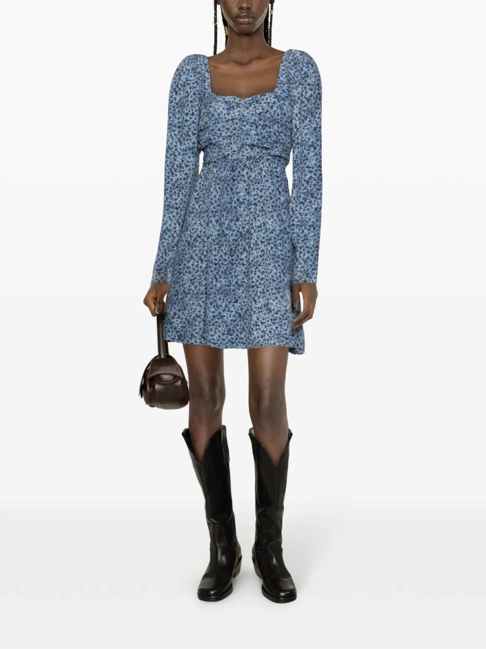 Daisy-Print Crepe Minidress