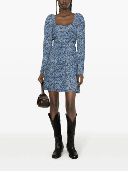 Daisy-Print Crepe Minidress