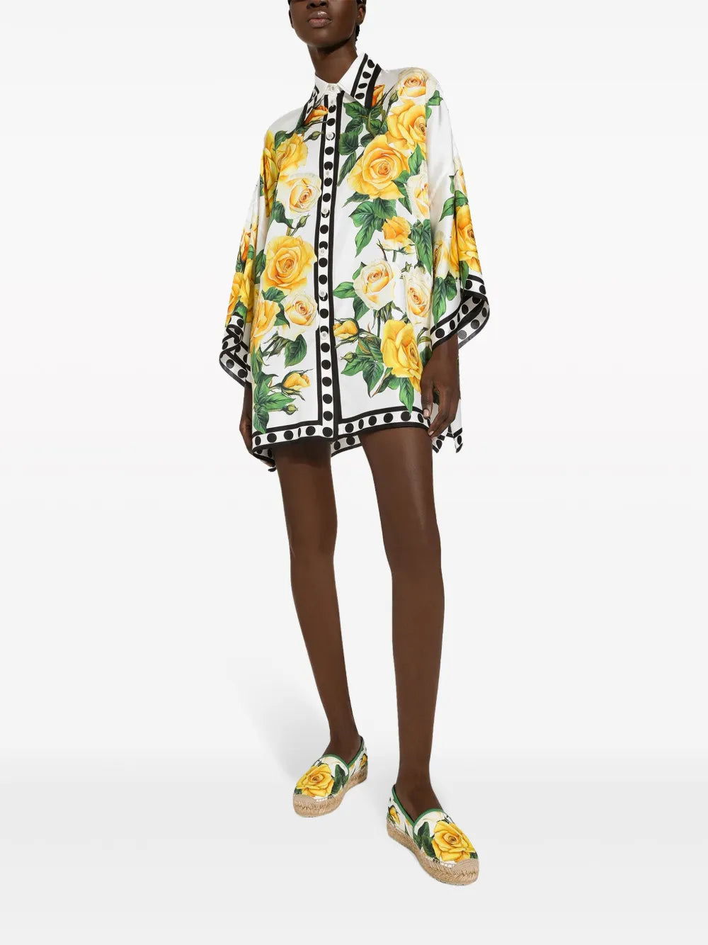 Floral-Print Silk Shirt