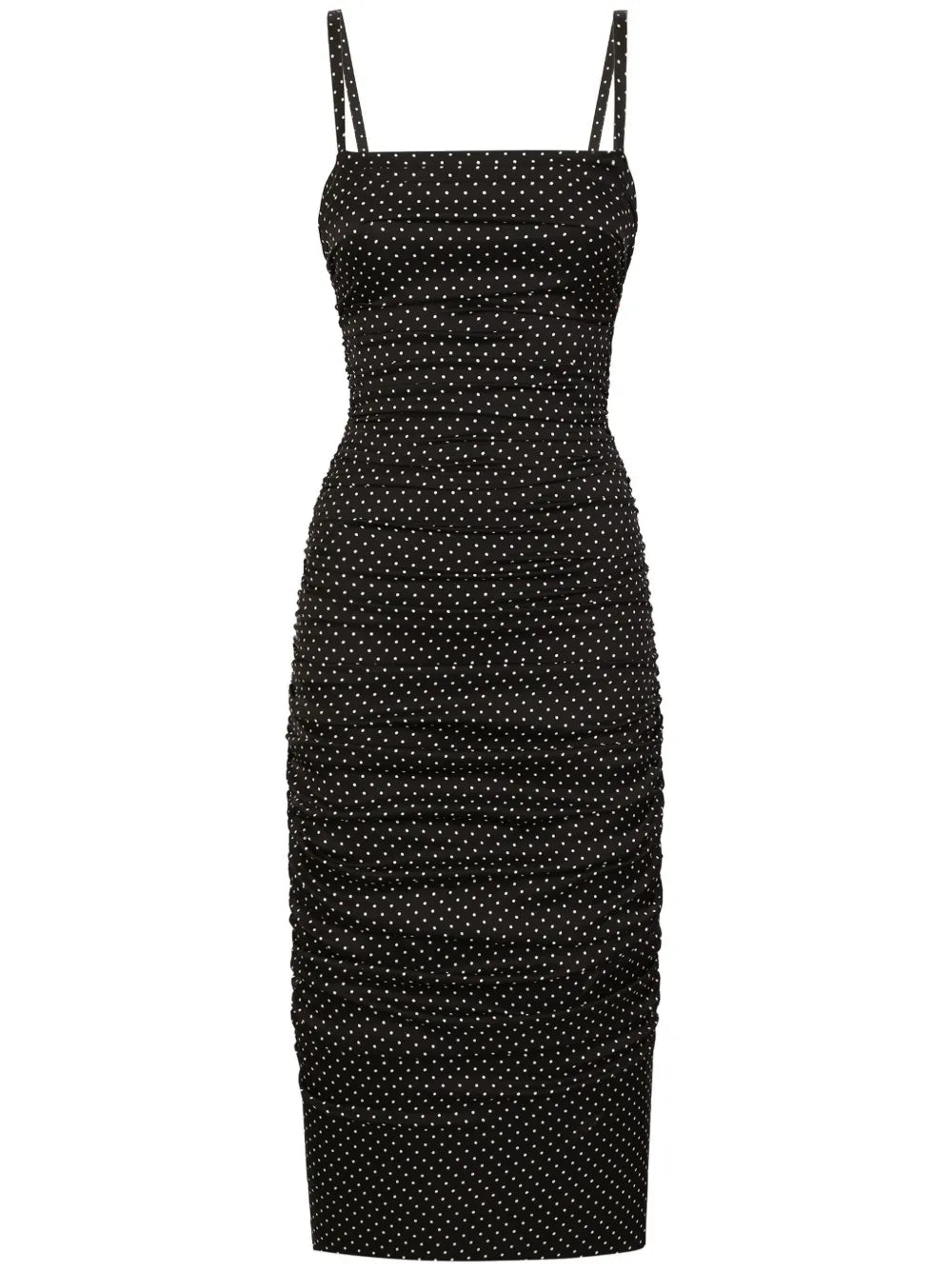 Polka Dot-Print Midi Dress