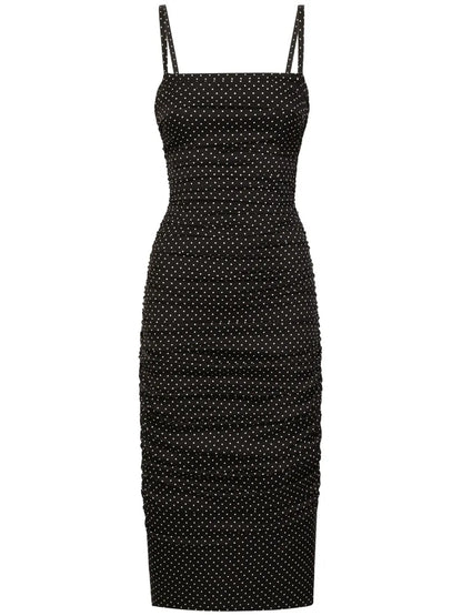 Polka Dot-Print Midi Dress
