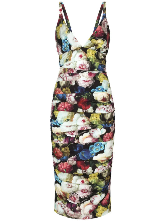 Floral-Print Silk-Blend Dress