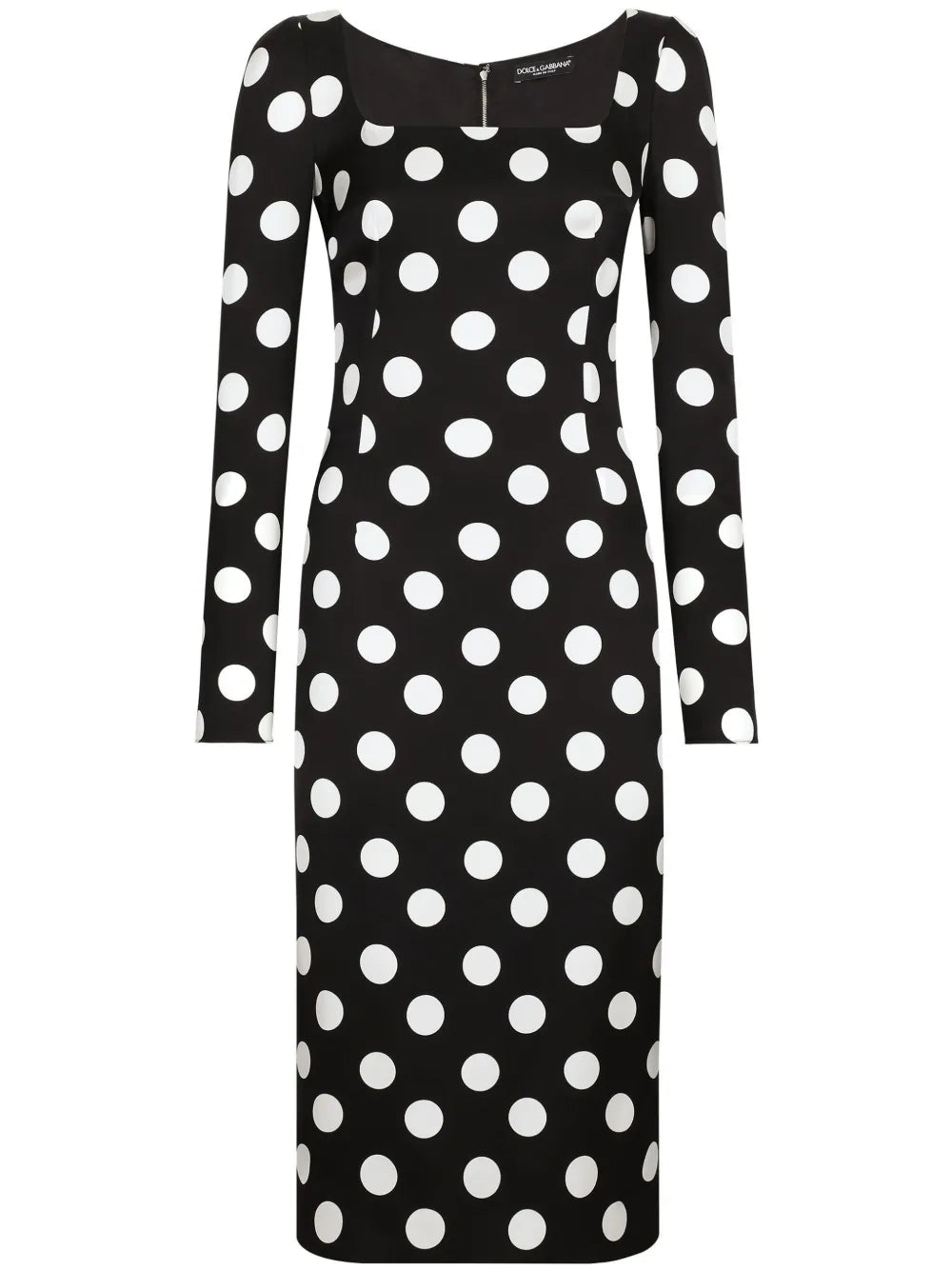 Polka Dot-Print Midi Dress