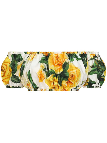 Floral-Print Cropped Top