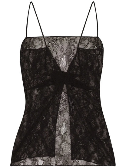 Lace-Detail Open-Back Top