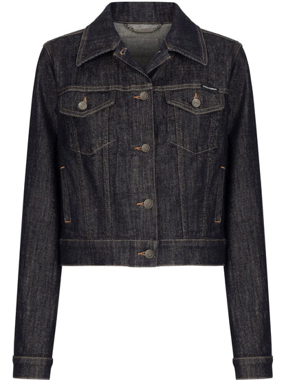 Logo-Appliqué Cotton-Blend Denim Jacket