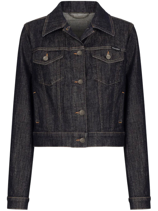 Logo-Appliqué Cotton-Blend Denim Jacket