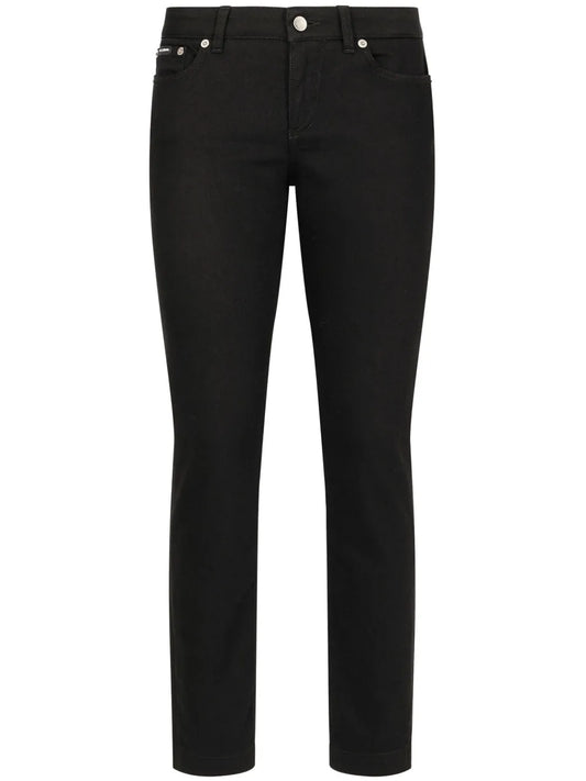Low-Rise Cotton-Blend Skinny Jeans