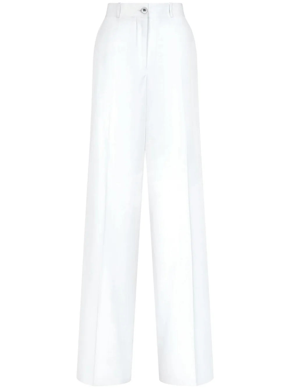 High-Waisted Cotton-Blend Pallazo Pants