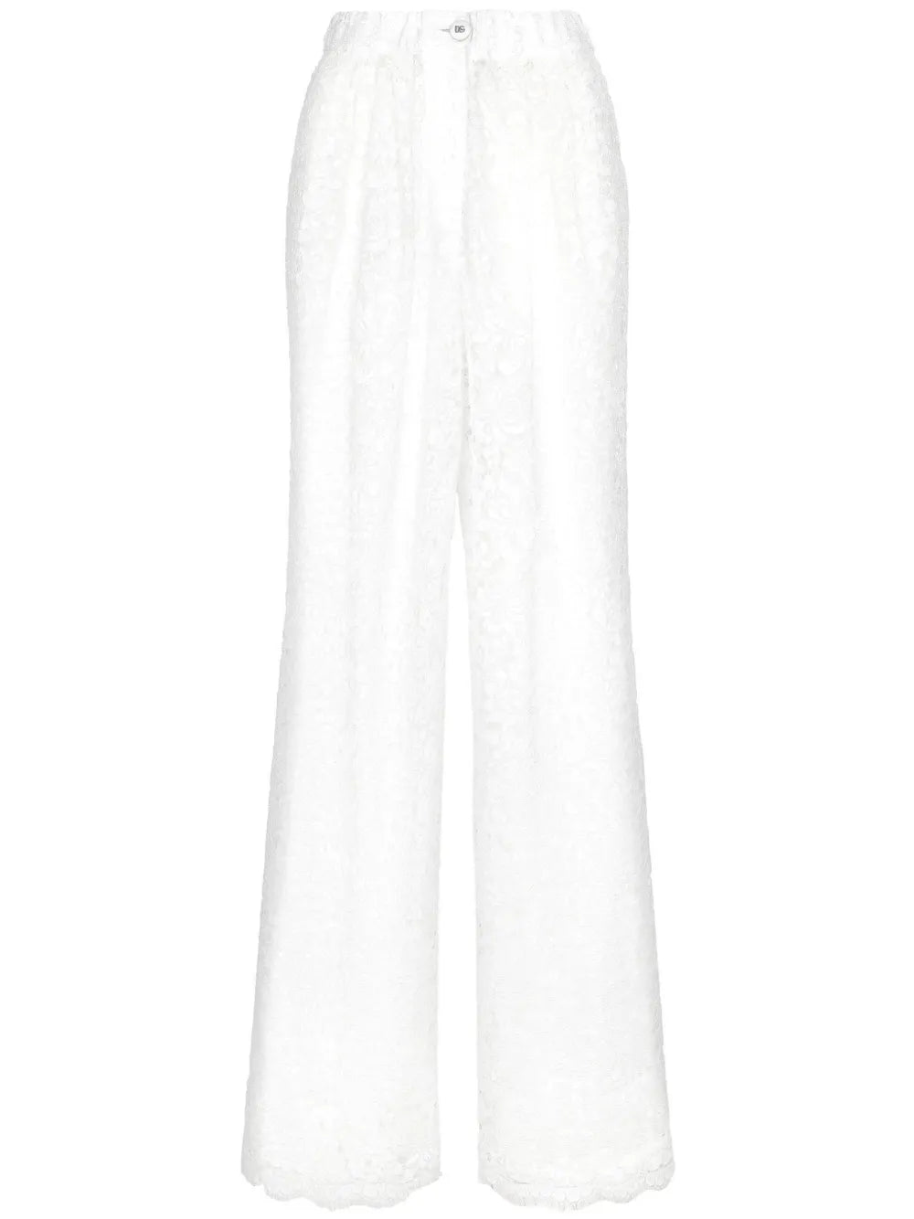Floral-Lace Long-Length Palazzo Pants