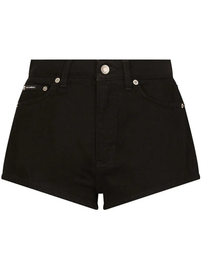 Logo-Patch Denim Shorts