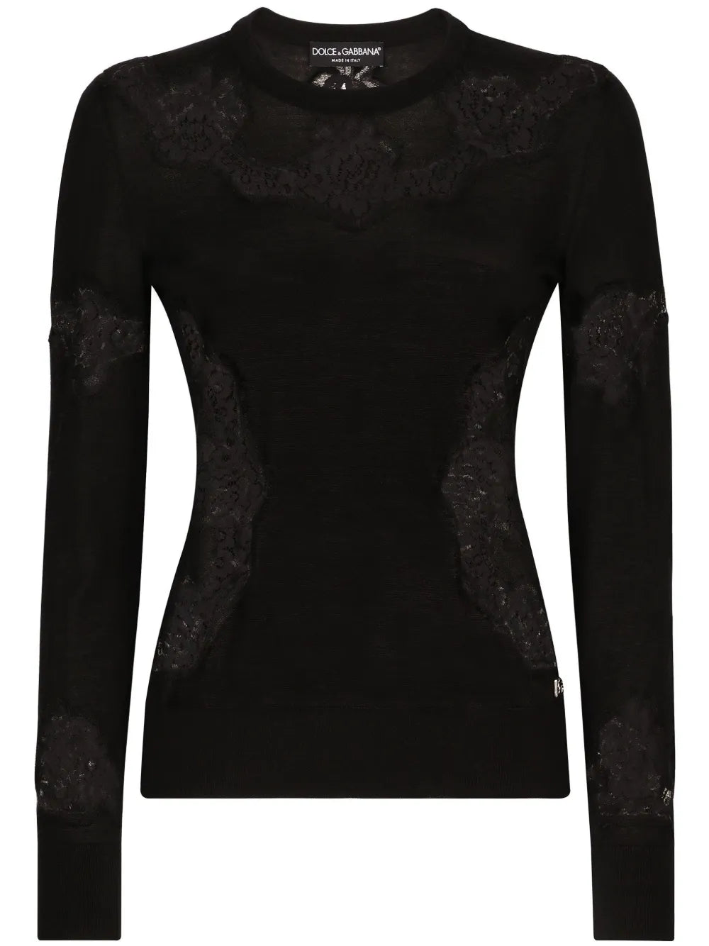 Lace-Embroidered Crew-Neck Jumper