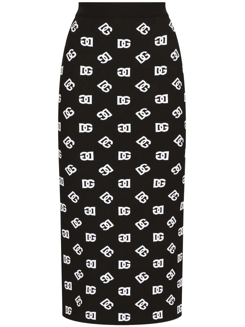 Logo-Jacquard Knitted Midi Skirt