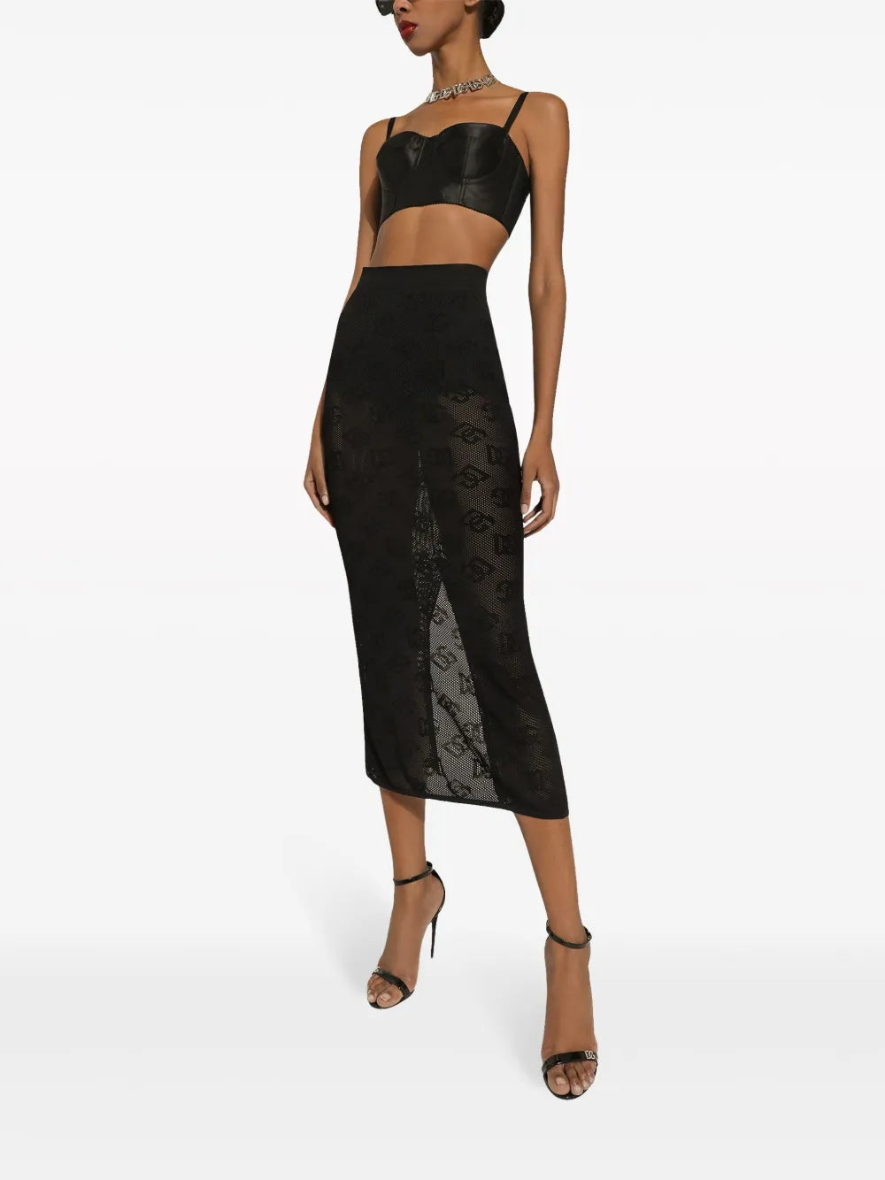 Dg-Jacquard Midi Skirt