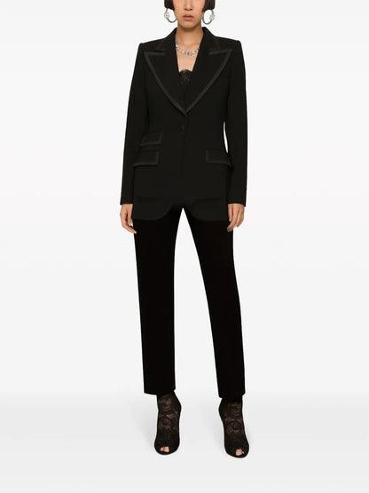 Peak-Lapels Single-Breasted Blazer