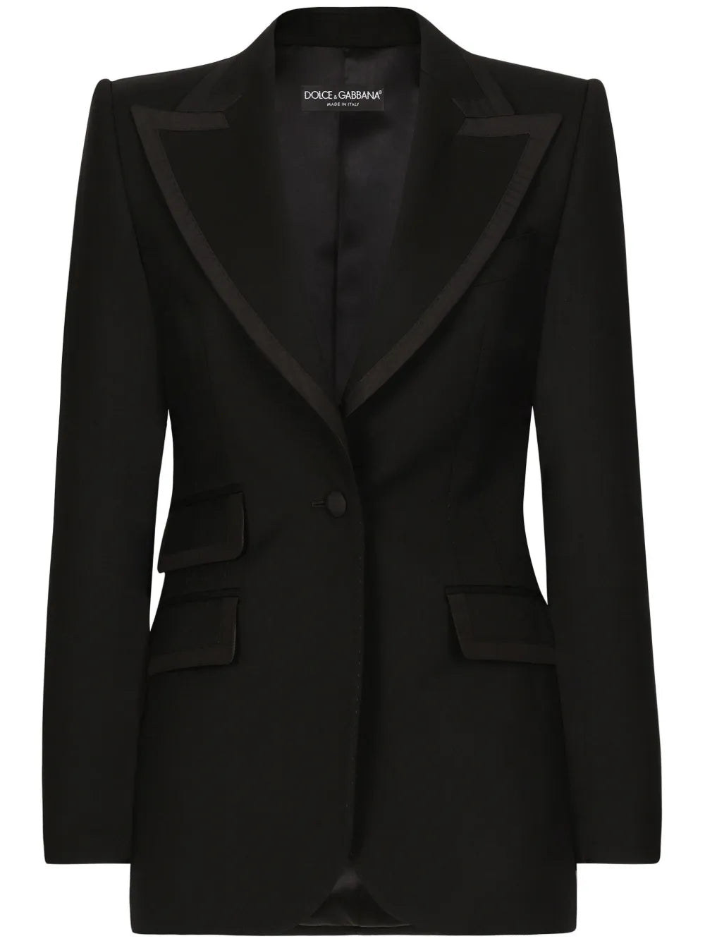 Peak-Lapels Single-Breasted Blazer