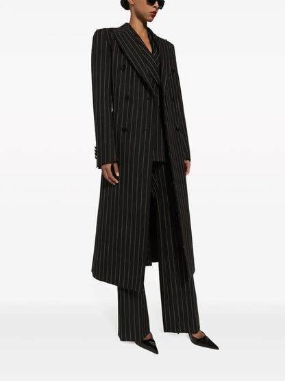 Turlington Pinstriped Double-Breasted Blazer