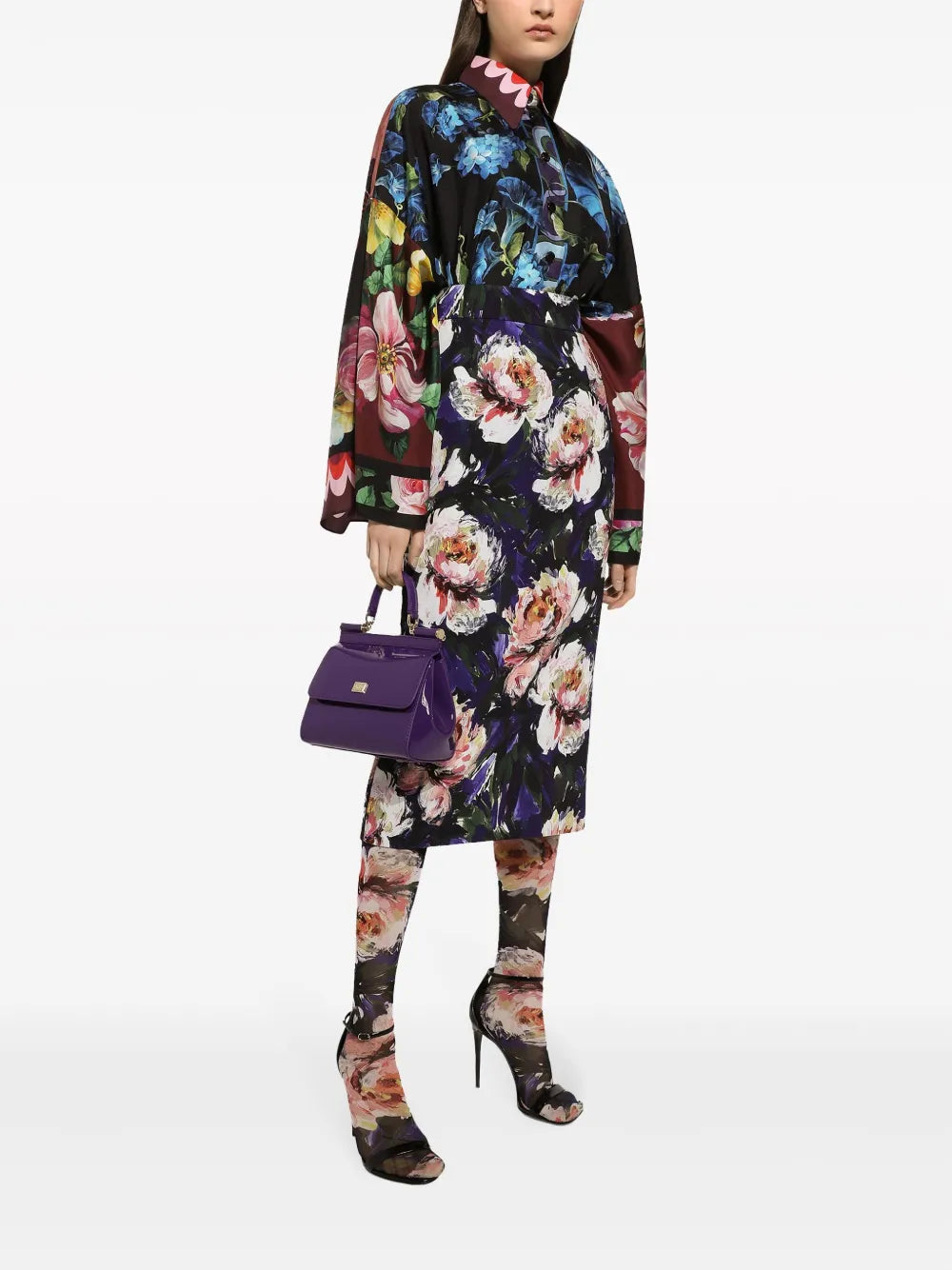 Floral-Print Silk Shirt