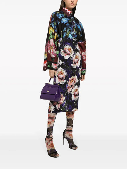 Floral-Print Silk Shirt