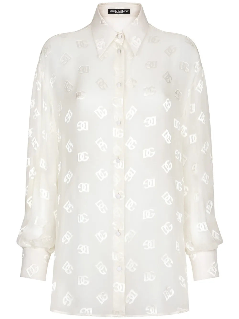 Monogram-Jacquard Semi-Sheered Shirt