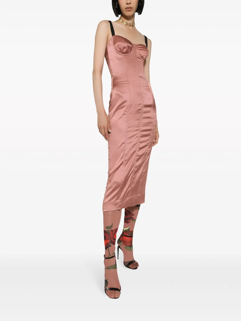 Sweetheart-Neck Silk-Blend Dress