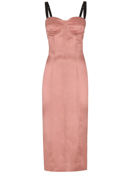 Sweetheart-Neck Silk-Blend Dress