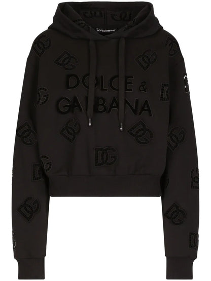 Logo-Perforated Cotton-Blend Hoodie