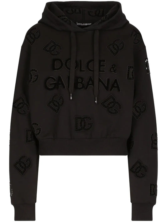 Logo-Perforated Cotton-Blend Hoodie