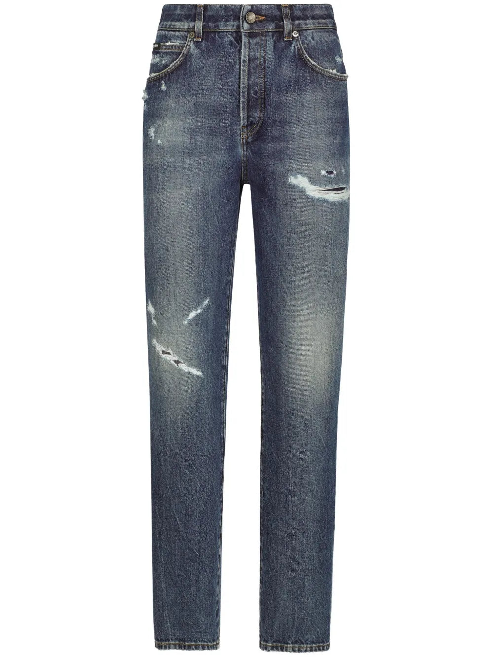 Ripped-Detail Boyfriend-Fit Jeans