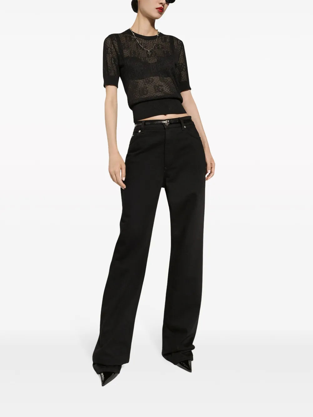 Logo-Patch Wide-Leg Jeans