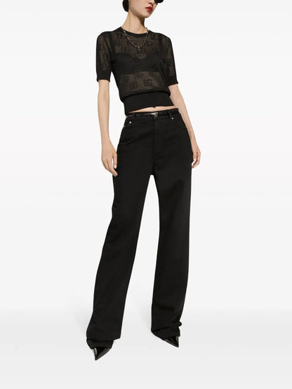 Logo-Patch Wide-Leg Jeans
