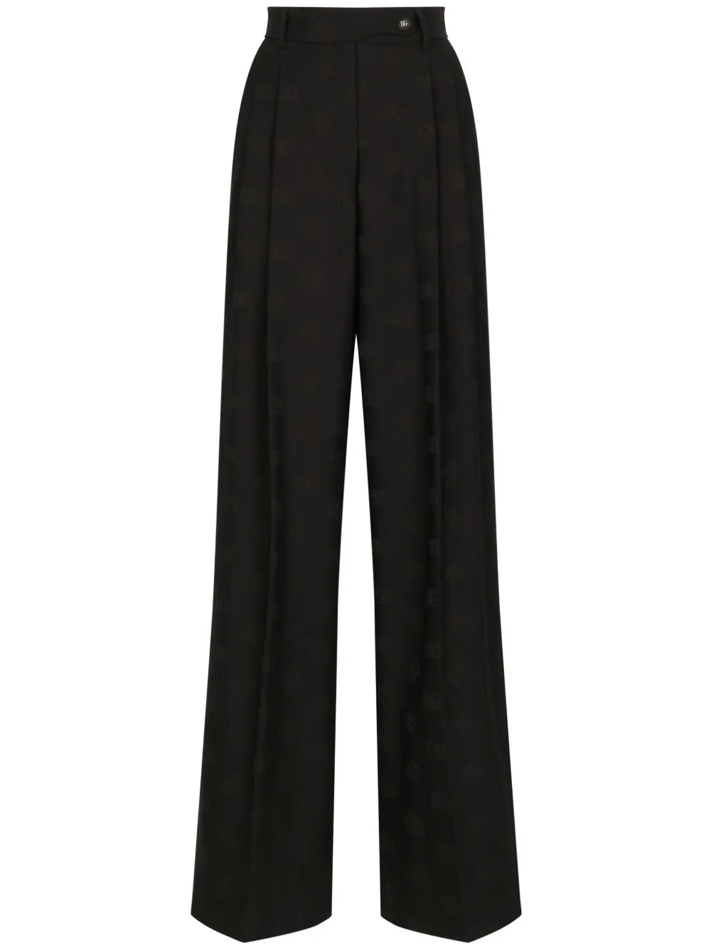 Logo-Jacquard Wool Palazzo Pants