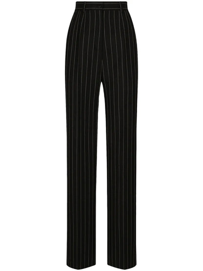 Striped High-Waisted Trousers