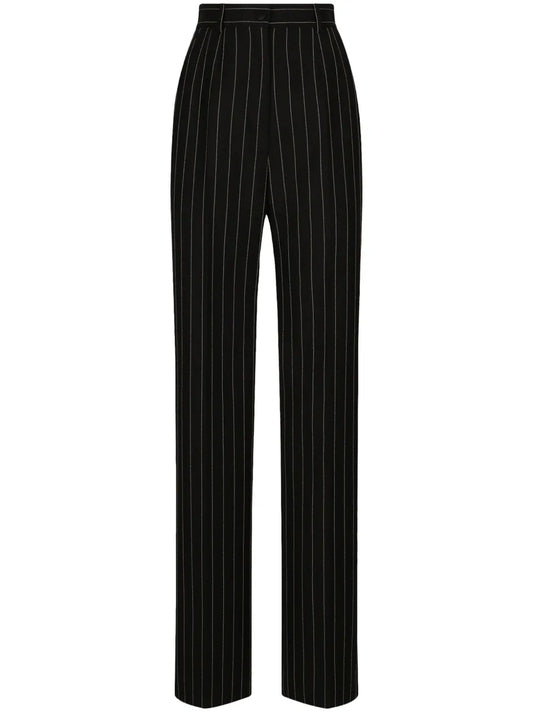 Striped High-Waisted Trousers