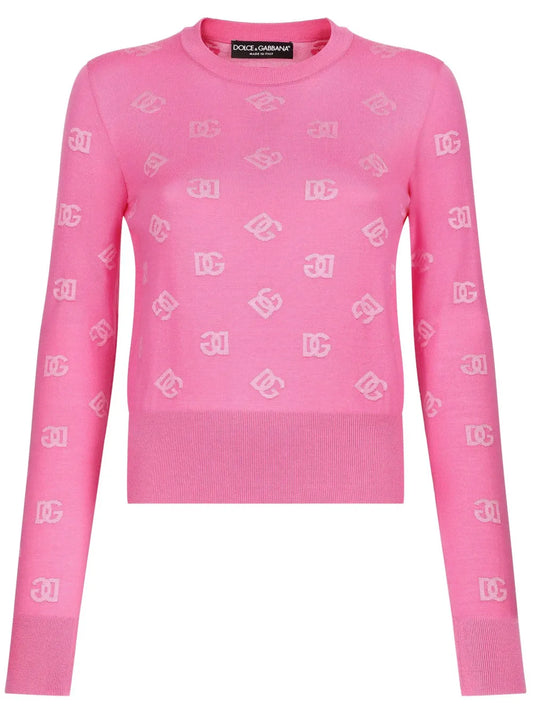 Logo-Jacquard Crew-Neck Jumper