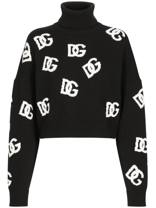 Intarsia-Knit Logo Virgin Wool Jumper