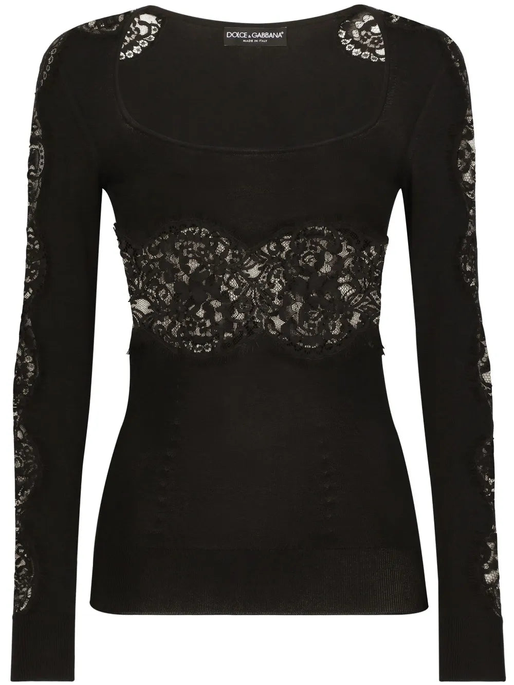 Floral-Lace Knit Jumper