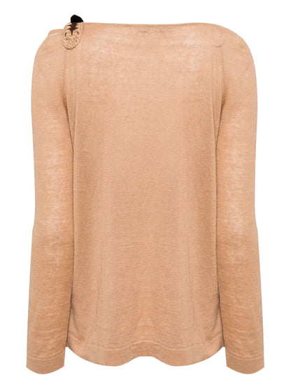 Buckle-Detail Linen Top
