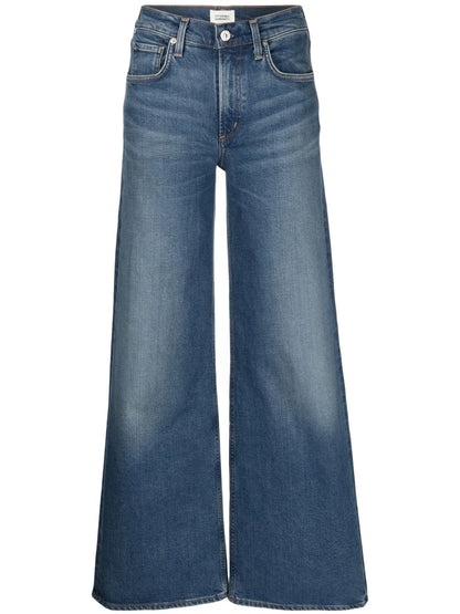 Loli Logo-Patch Wide-Leg Jeans