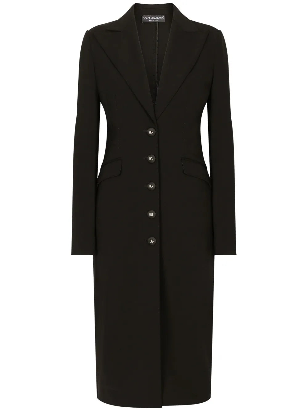 Logo-Button Single-Breasted Coat