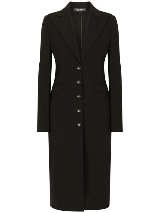 Logo-Button Single-Breasted Coat