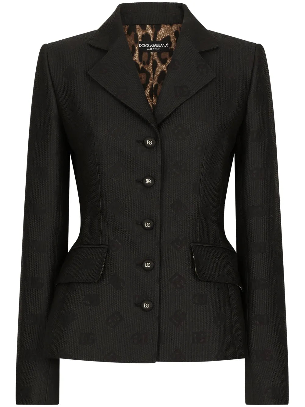 Logo-Jacquard Single-Breasted Blazer