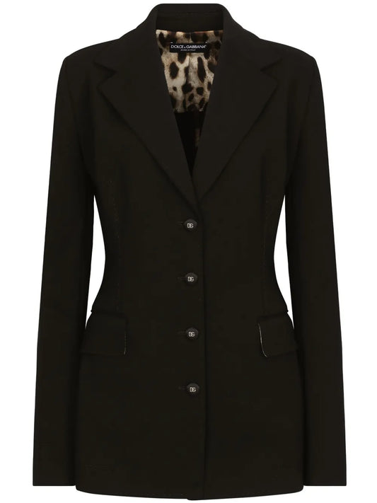 Single-Breasted Fitted-Waistline Blazer