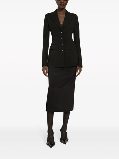 Single-Breasted Fitted-Waistline Blazer
