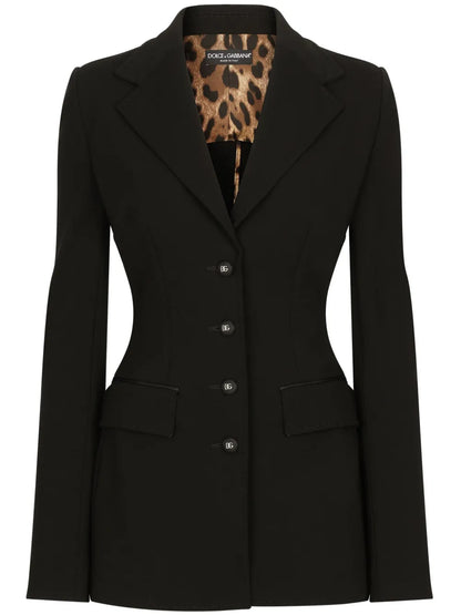 Single-Breasted Fitted-Waistline Blazer