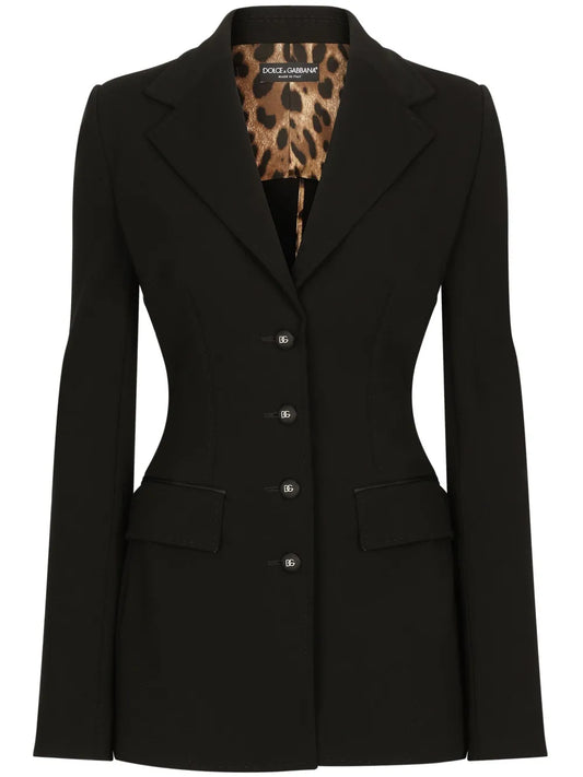 Single-Breasted Fitted-Waistline Blazer