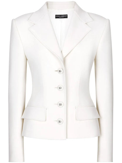Fitted-Waistline Single-Breasted Blazer