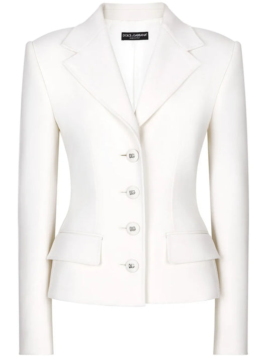 Fitted-Waistline Single-Breasted Blazer