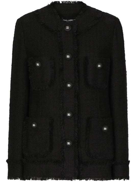 Single-Breasted Tweed Jacket